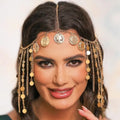 Gold Coin Tassel Head Chain — Festival & Bridal Hair Jewellery