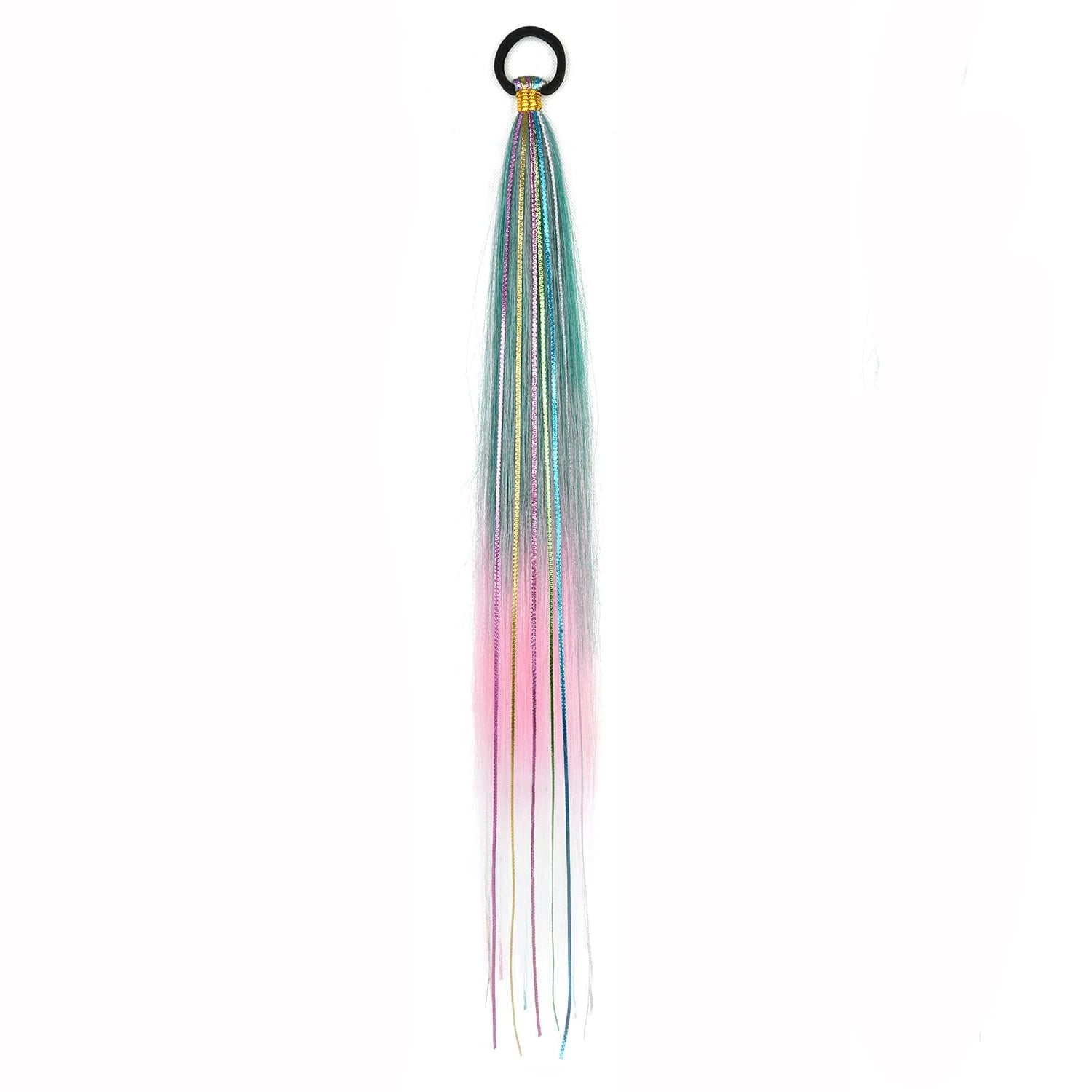 Purple Gradient Braided Ponytail Extension — 26 Inch Wrap Around