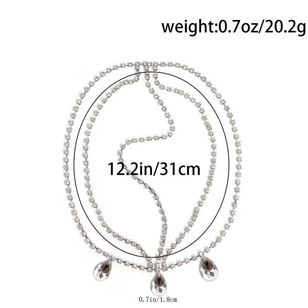 Multi-Layer Diamond Forehead Chain — Princess Headpiece for Weddings & Parties