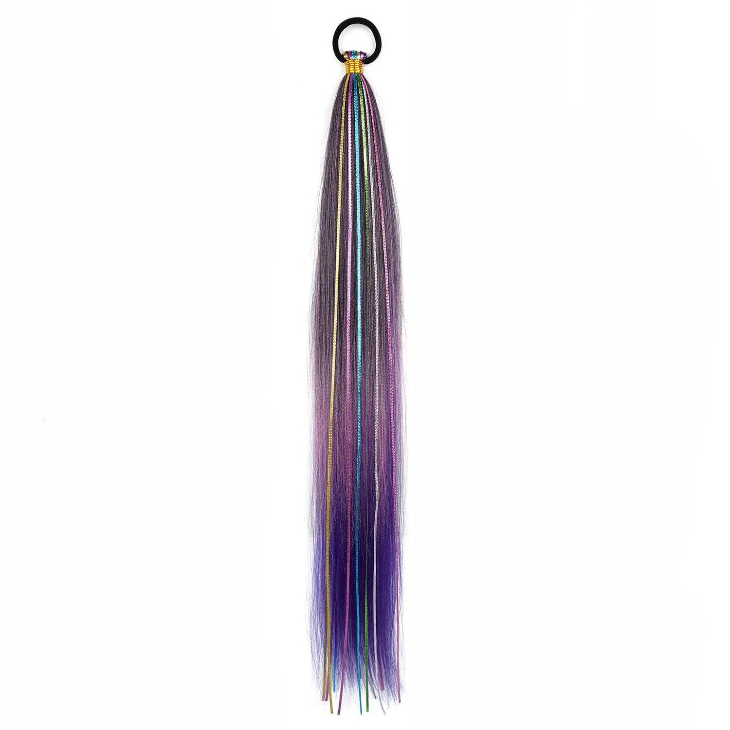 Purple Gradient Braided Ponytail Extension — 26 Inch Wrap Around