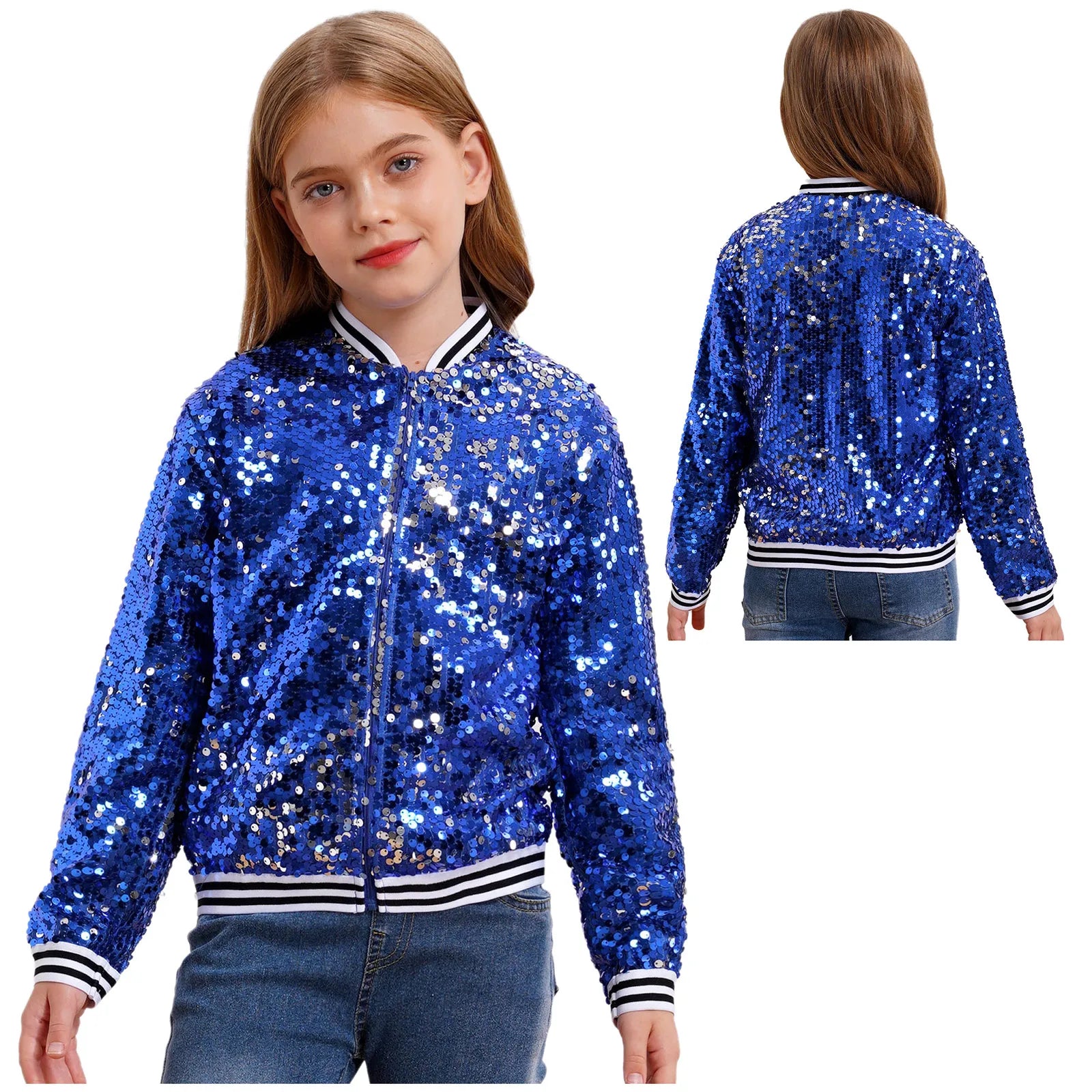 Sequin Bomber Jacket — Kids Hip Hop Dance & Festival Outerwear