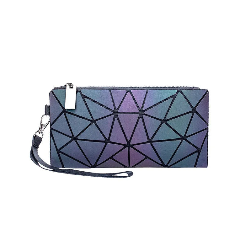 Holographic Geometric Bag Set — 2 Piece Luminous Shoulder Bag & Purse
