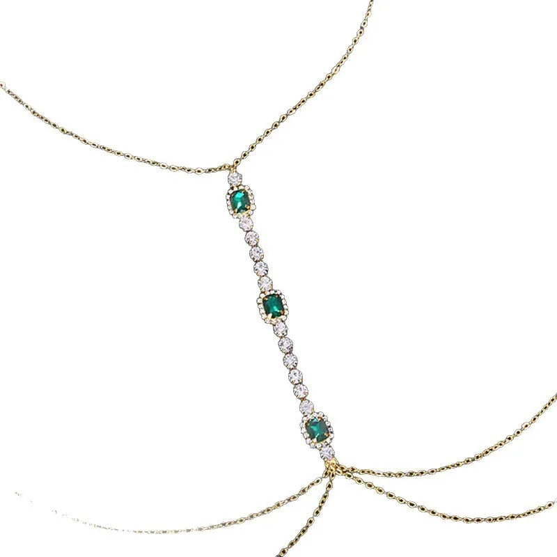 Crystal Tassel Body Chain — Statement Festival & Beach Jewellery