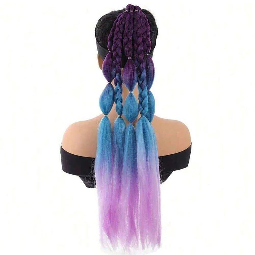 Pink Lantern Bubble Braid Ponytail — Halloween & Festival Hair