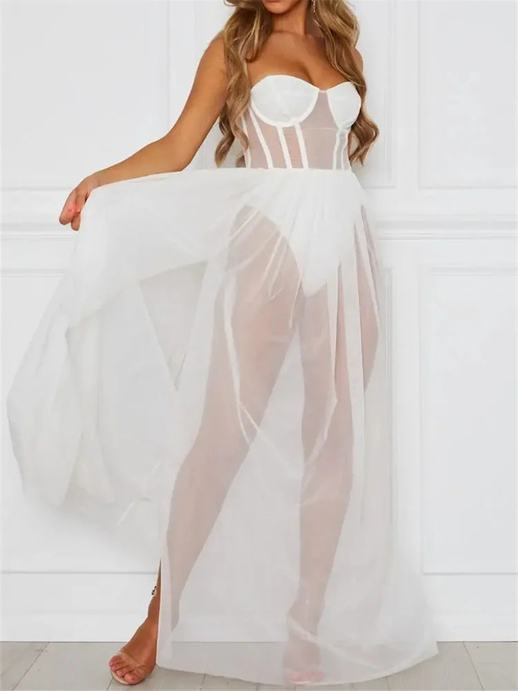Sheer Mesh Mini Dress — Beach Club & Festival Cover-Up
