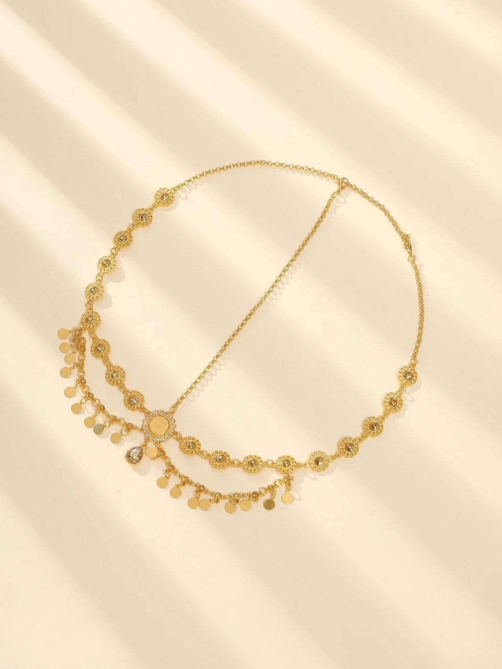 Rhinestone Forehead Chain — Boho Bridal & Festival Headpiece