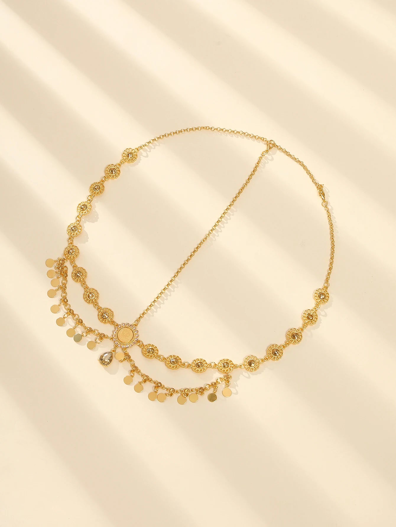 Rhinestone Forehead Chain — Boho Bridal & Festival Headpiece