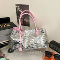 Silver Sequin Shoulder Bag — Sparkly Evening & Party Handbag