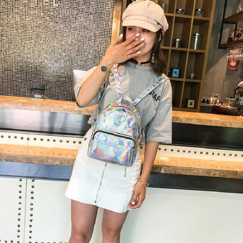 Holographic Backpack — Iridescent Festival, Rave & School Bag