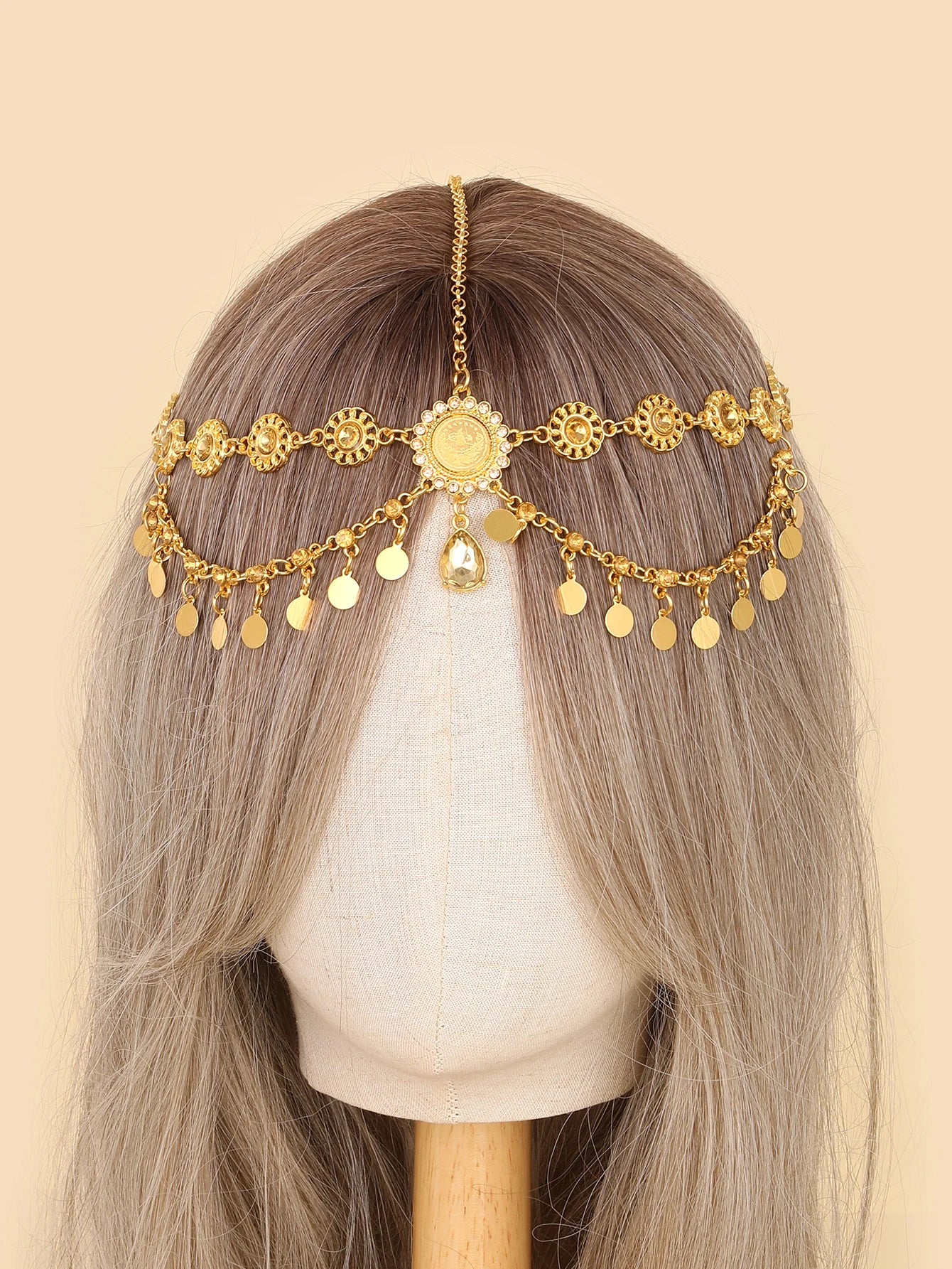 Rhinestone Forehead Chain — Boho Bridal & Festival Headpiece