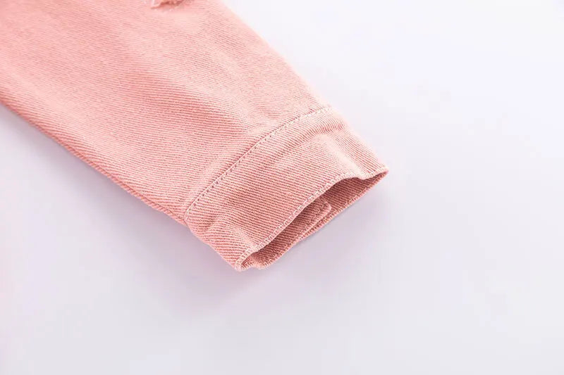 Girls Pink Denim Jacket — Korean Style Kids Festival & Party Coat