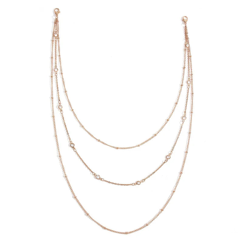Rhinestone Body Chain — Layered Crystal Back & Waist Chain