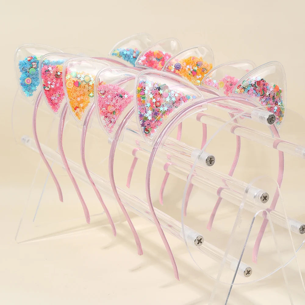 Cat Ear Sequin Headbands — 5 Pack Kids Party & Dress Up
