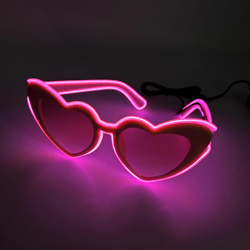 LED Heart Sunglasses — Light Up Bride & Hen Party Glasses