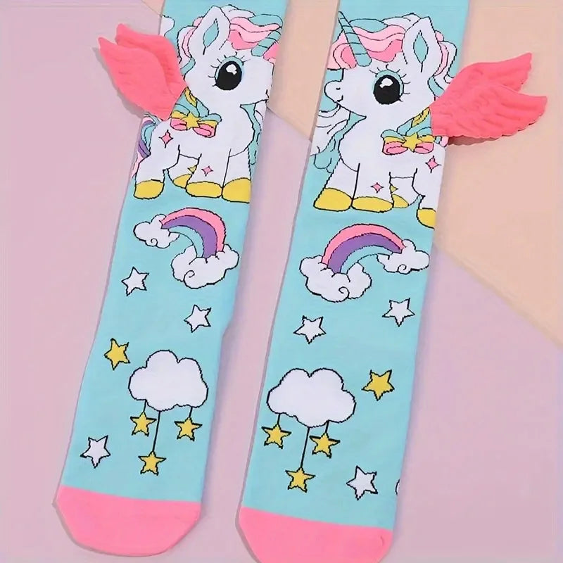 Unicorn Wing 3D Knee Socks — Kids Party & Dress Up Sock