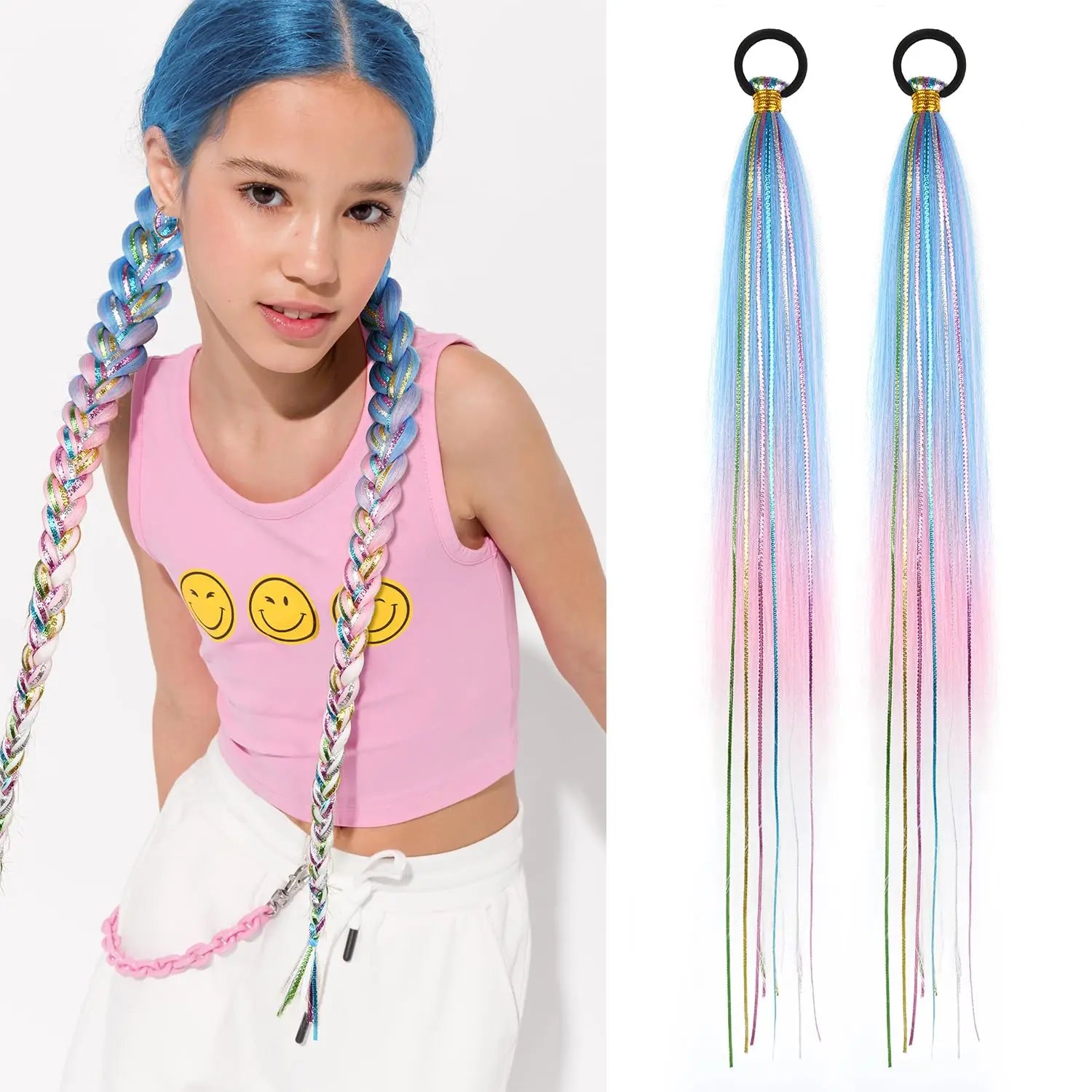 Purple Gradient Braided Ponytail