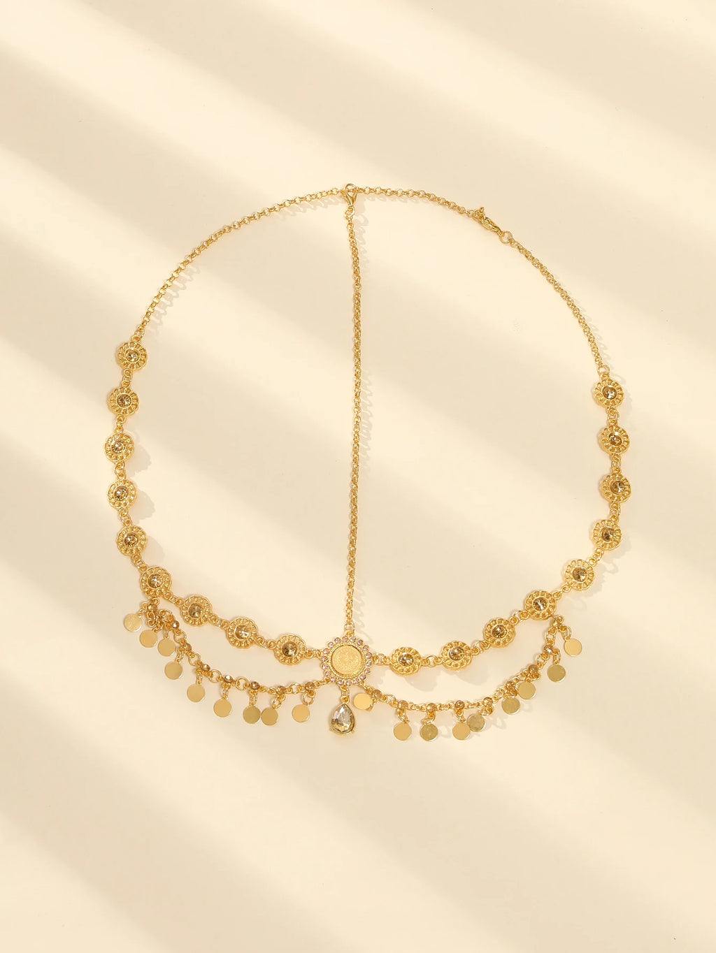 Rhinestone Forehead Chain — Boho Bridal & Festival Headpiece