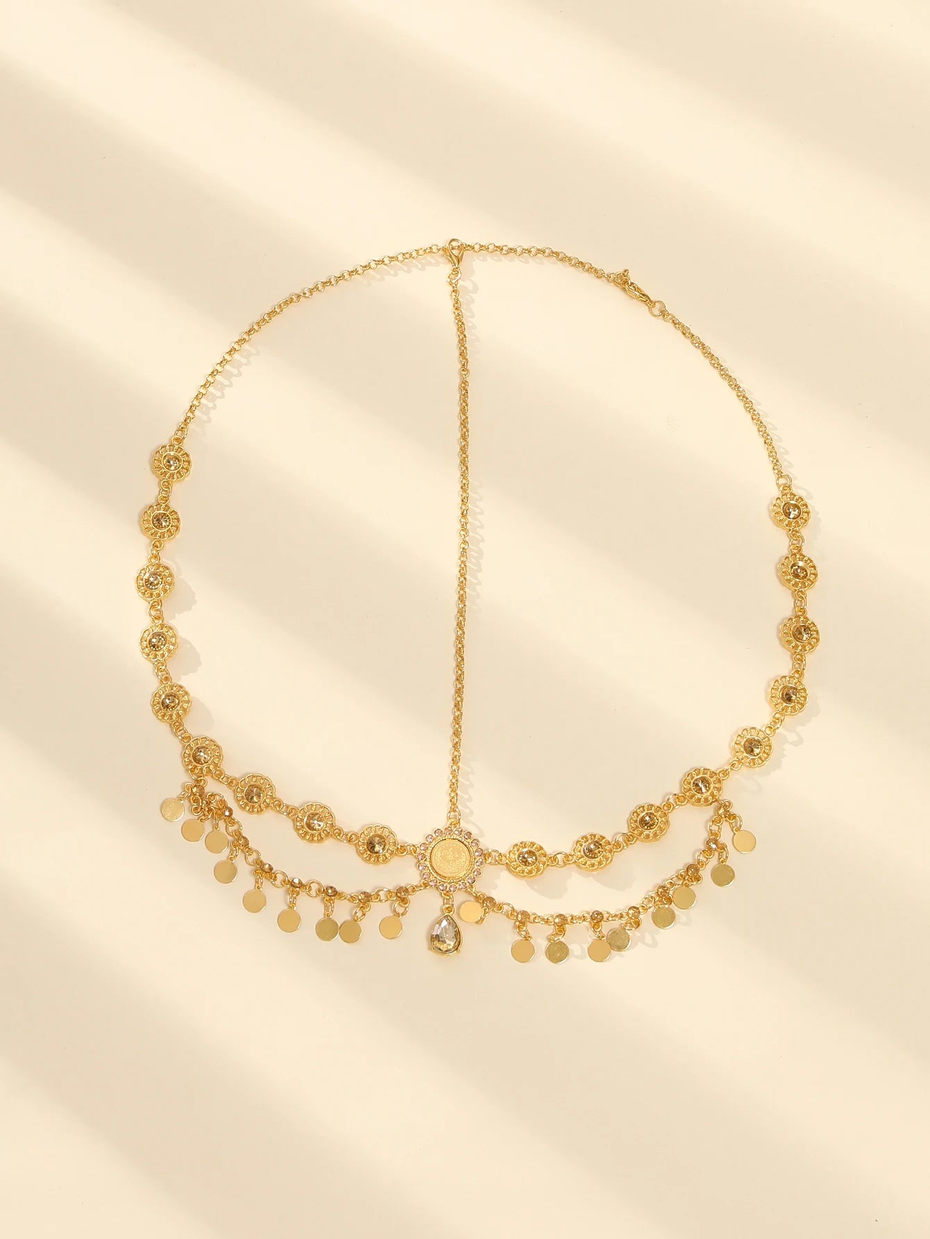 Rhinestone Forehead Chain — Boho Bridal & Festival Headpiece