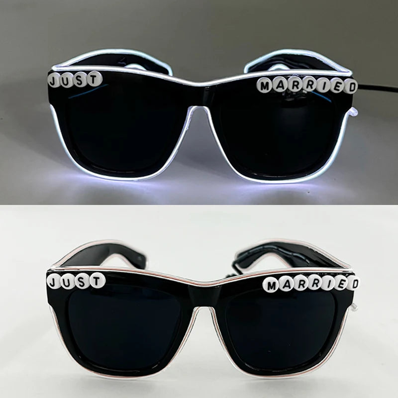 LED Heart Sunglasses — Light Up Bride & Hen Party Glasses