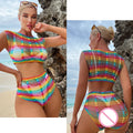 Rainbow Fishnet Bodysuit — Festival Rave & Stage Stagewear