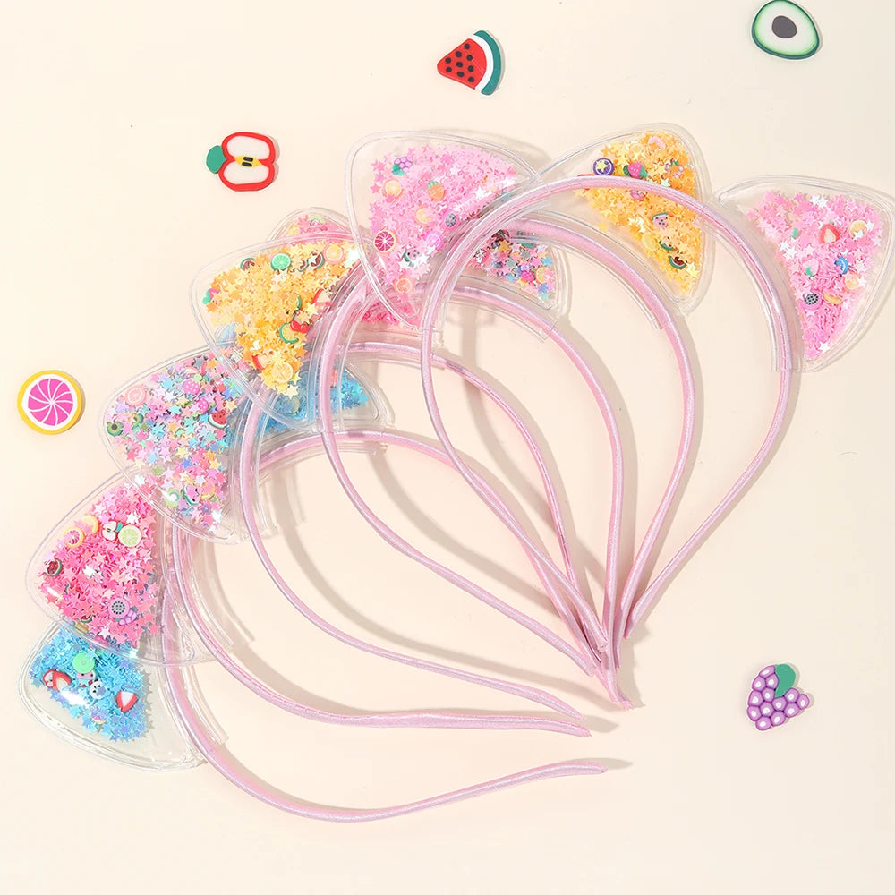 Cat Ear Sequin Headbands — 5 Pack Kids Party & Dress Up