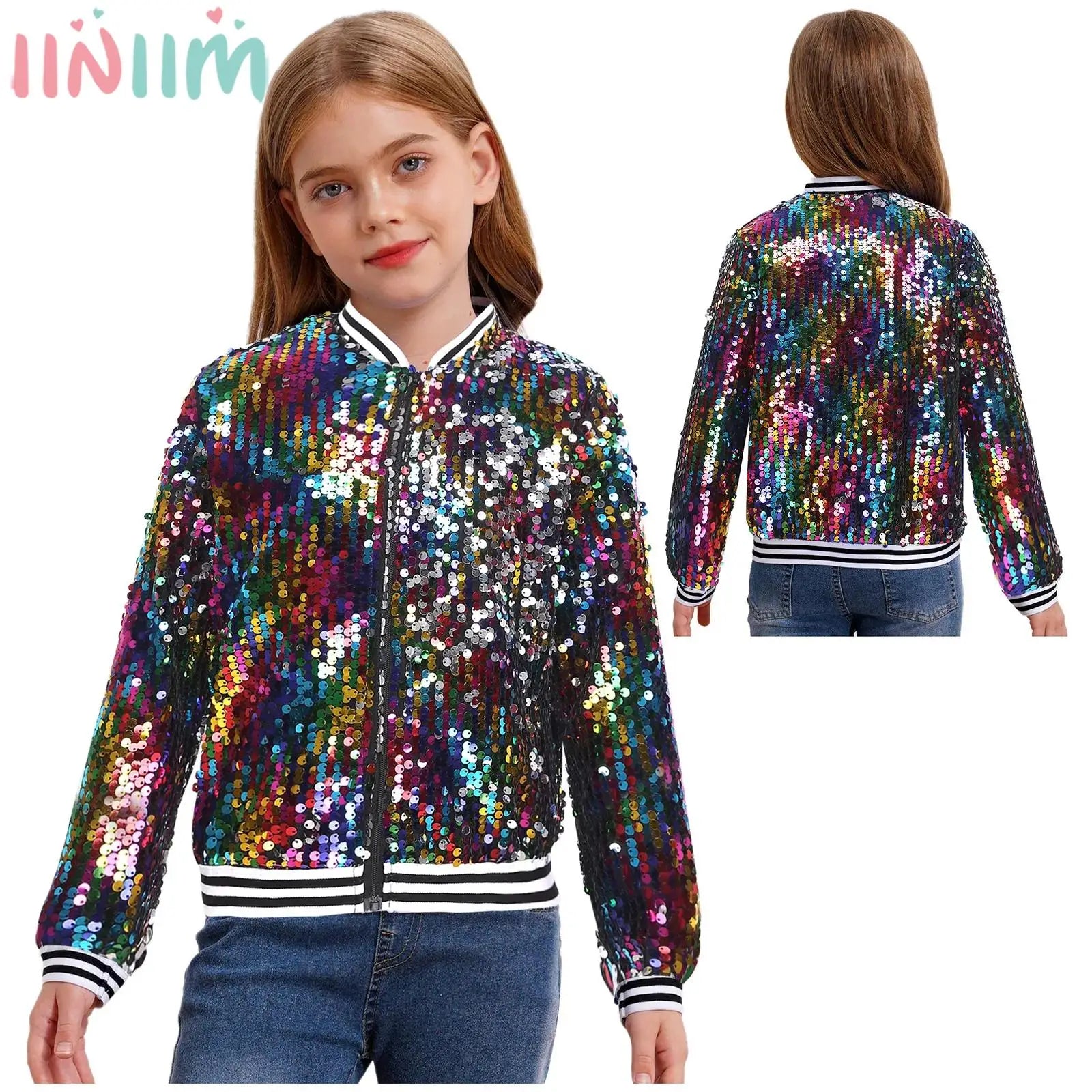 Sequin Bomber Jacket — Kids Hip Hop Dance & Festival Outerwear