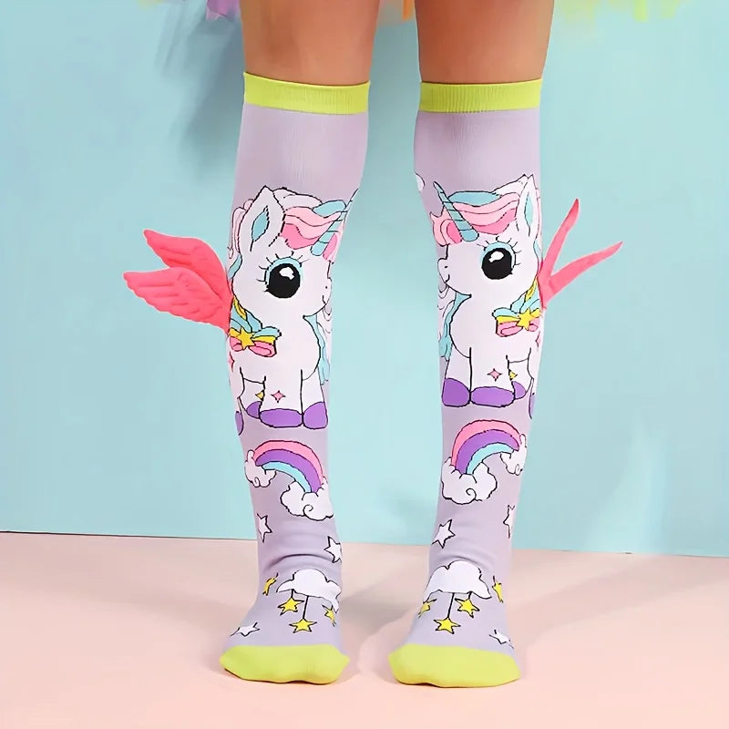Unicorn Wings Over-Knee Socks — Girls Party & Dress Up