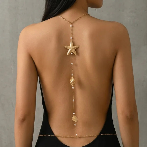 Rhinestone Body Chain — Layered Crystal Back & Waist Chain