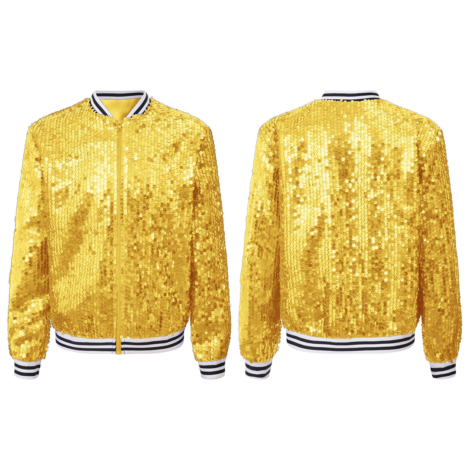 Shiny Sequin Zip Jacket — Kids Dance Performance & Festival Coat