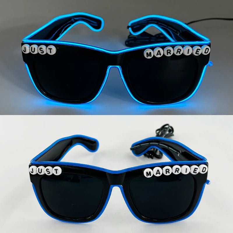 LED Heart Sunglasses — Light Up Bride & Hen Party Glasses