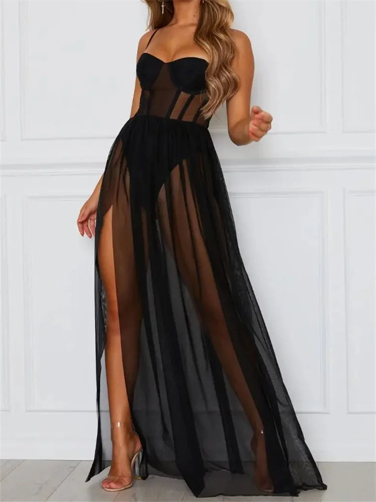 Sheer Mesh Mini Dress — Beach Club & Festival Cover-Up