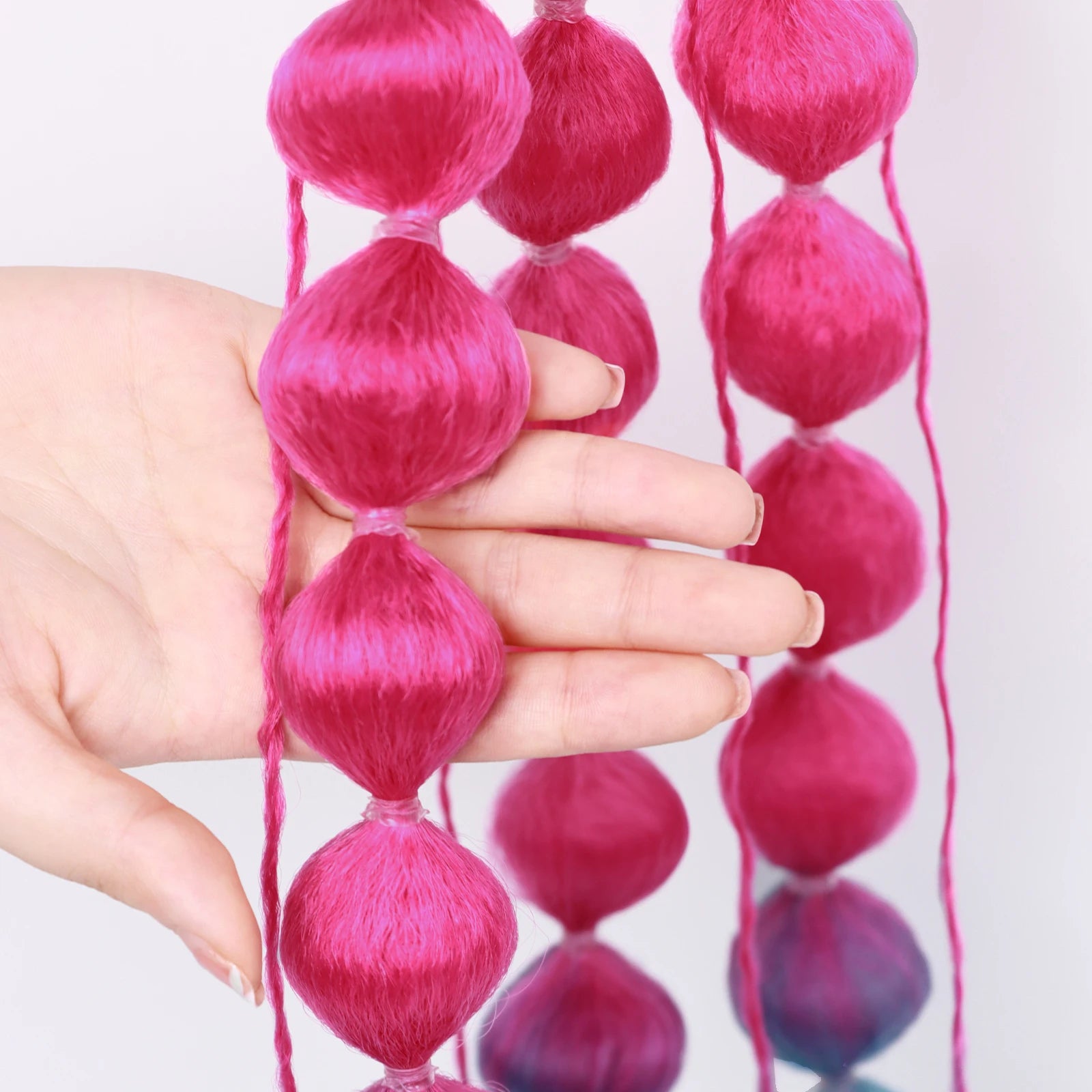 Colourful Bubble Braid Ponytail Extension — Festival & Party Hair