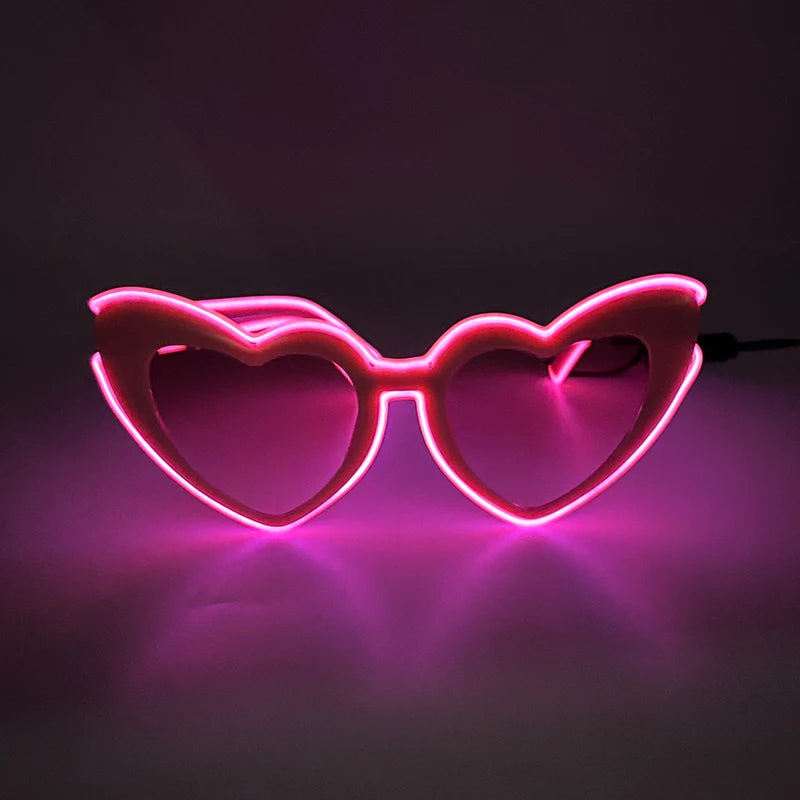 LED Heart Sunglasses — Light Up Bride & Hen Party Glasses