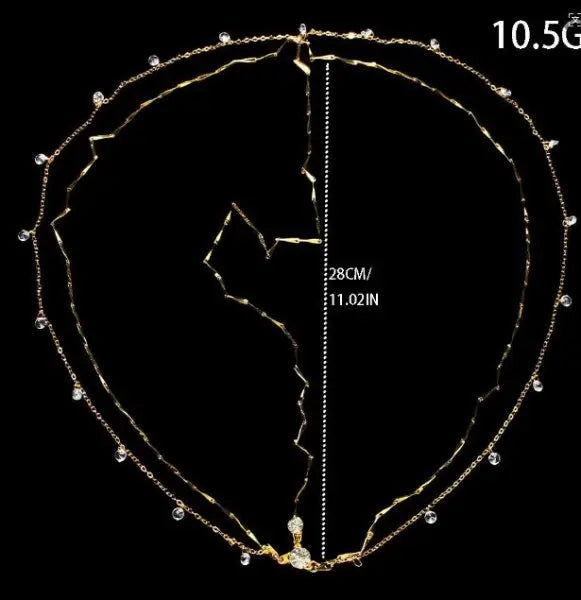Multi-Layer Diamond Forehead Chain — Princess Headpiece for Weddings & Parties