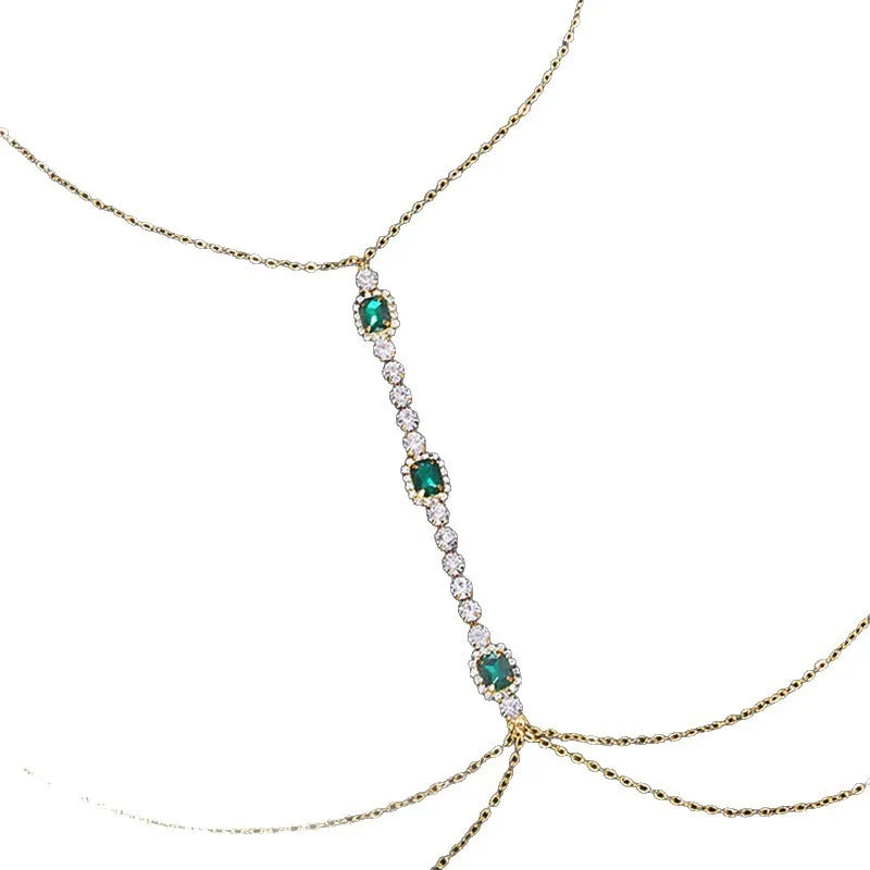 Crystal Tassel Body Chain — Statement Festival & Beach Jewellery
