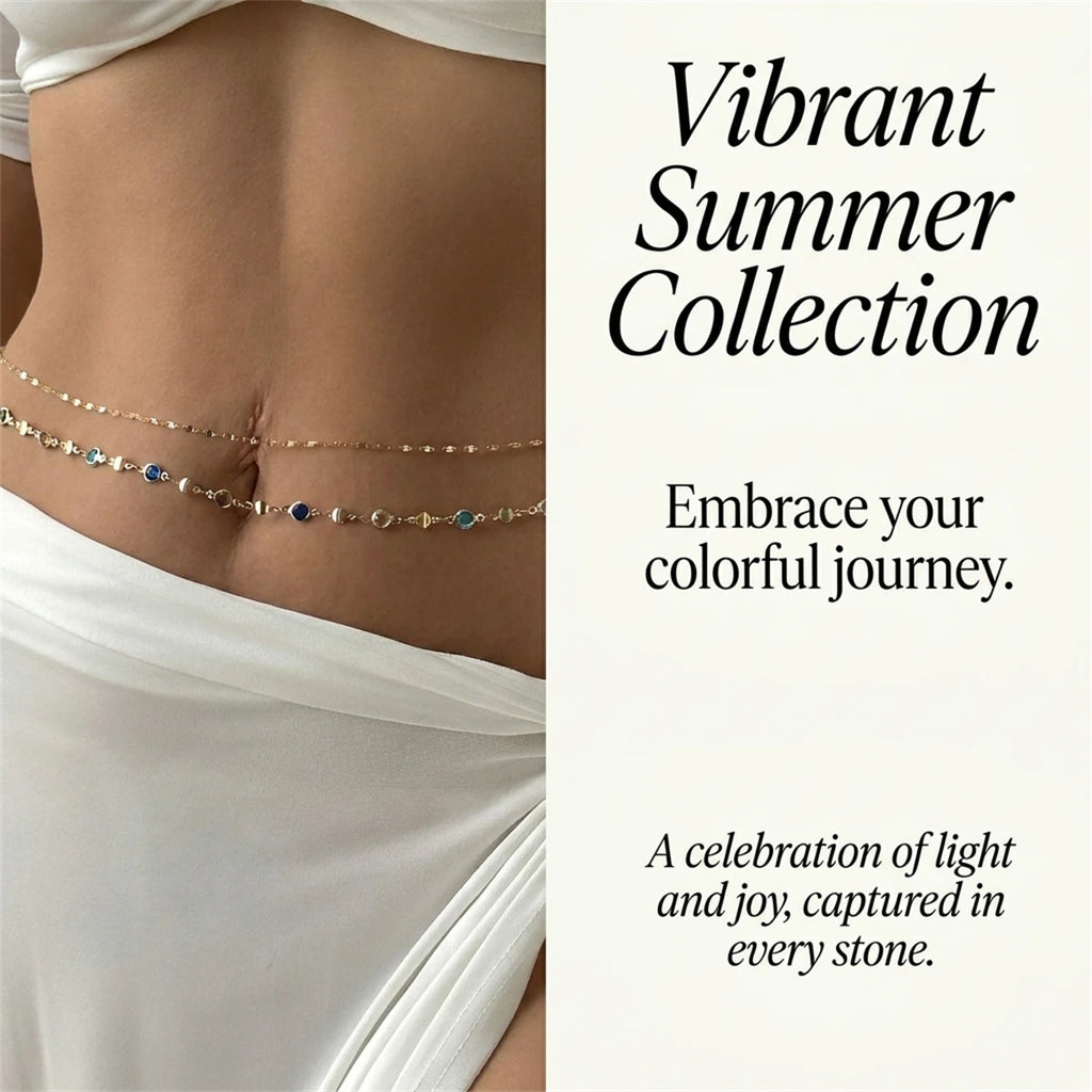 Pearl Waist Chain — Double Layer Diamanté Belly Chain