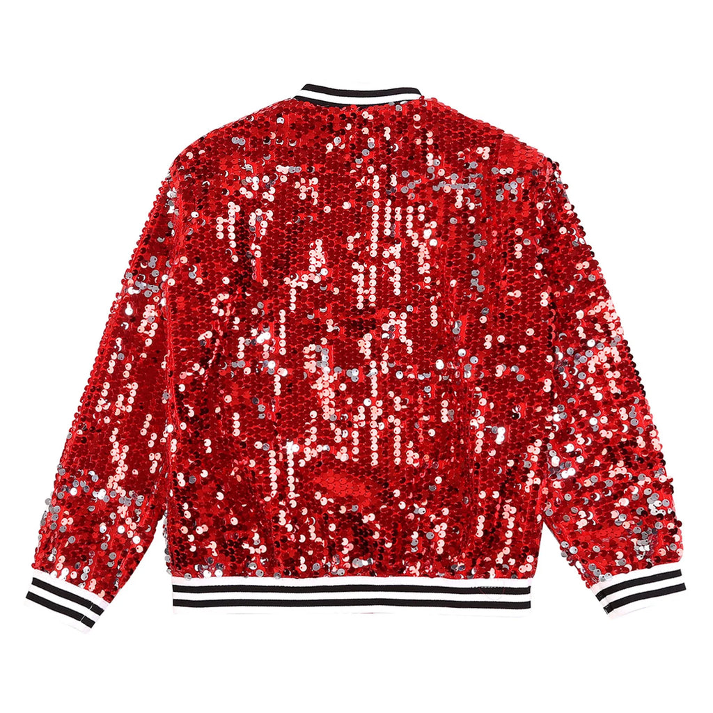 Shiny Sequin Zip Jacket — Kids Dance Performance & Festival Coat