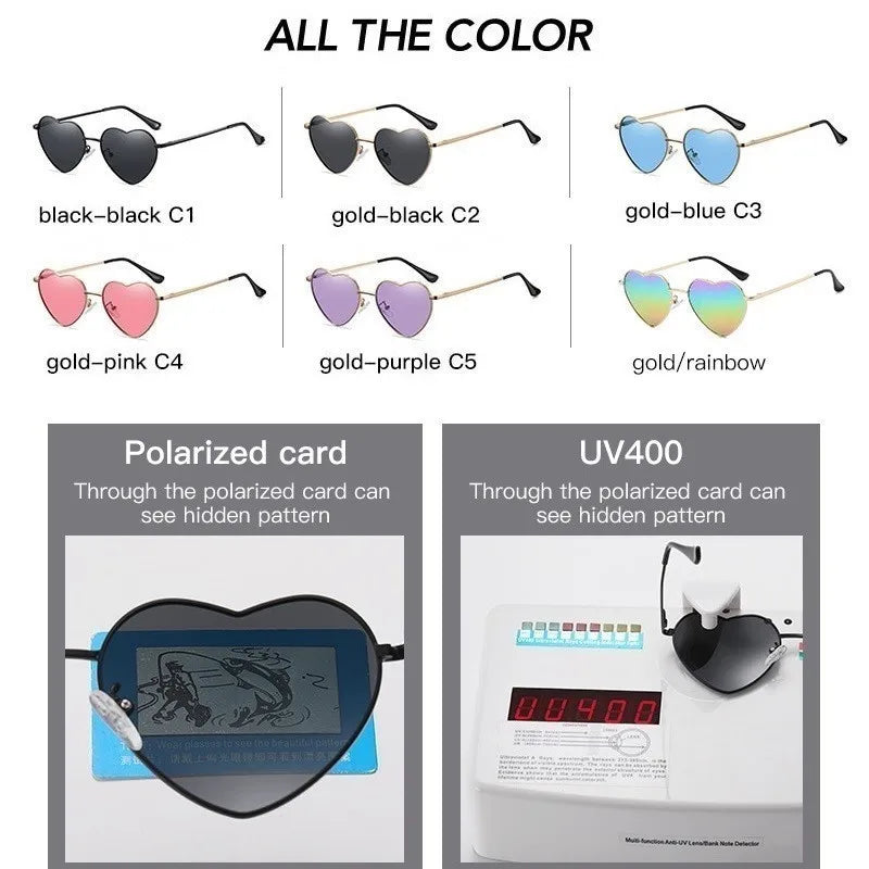 Polarised Heart Sunglasses — UV400 Festival & Holiday Shades