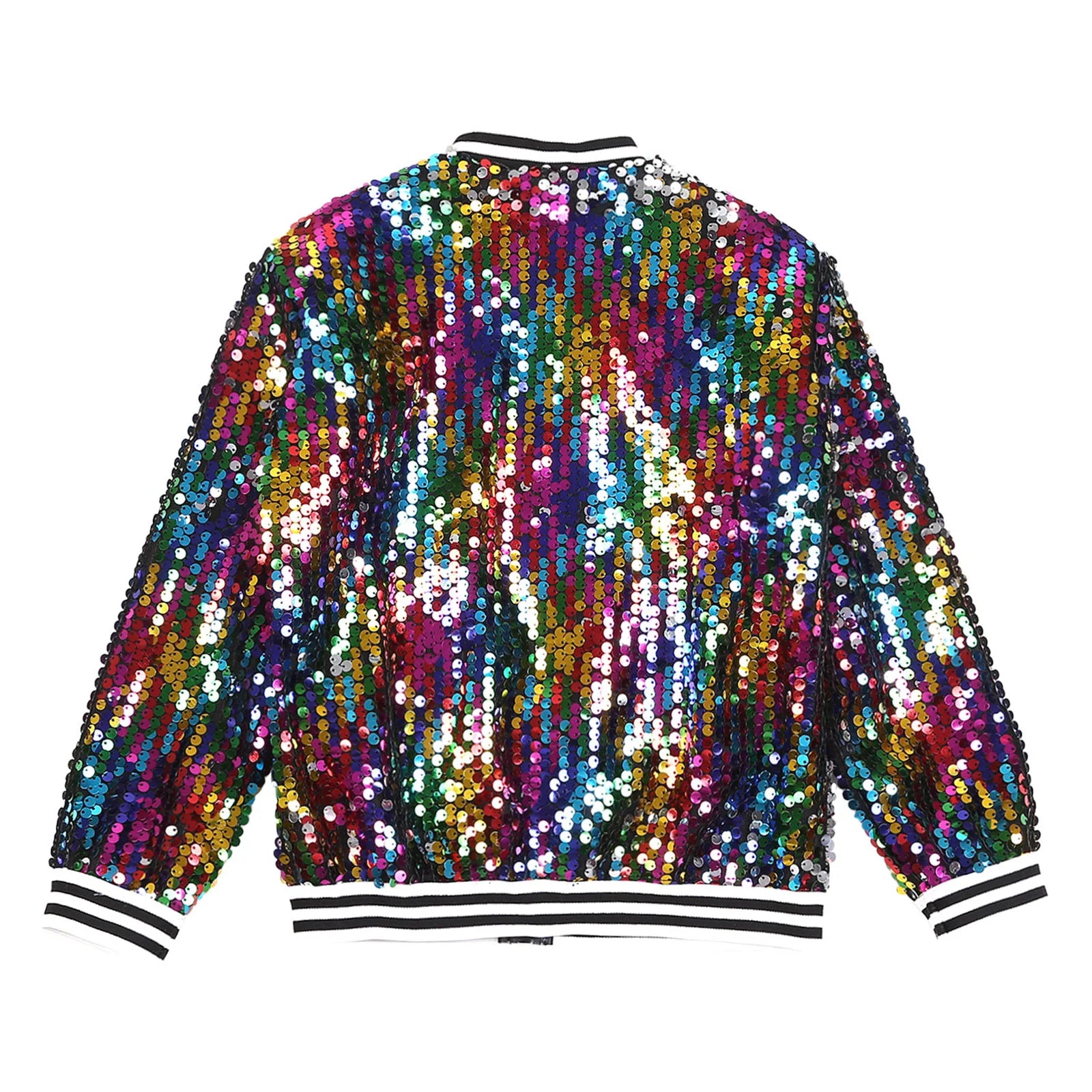 Shiny Sequin Zip Jacket — Kids Dance Performance & Festival Coat