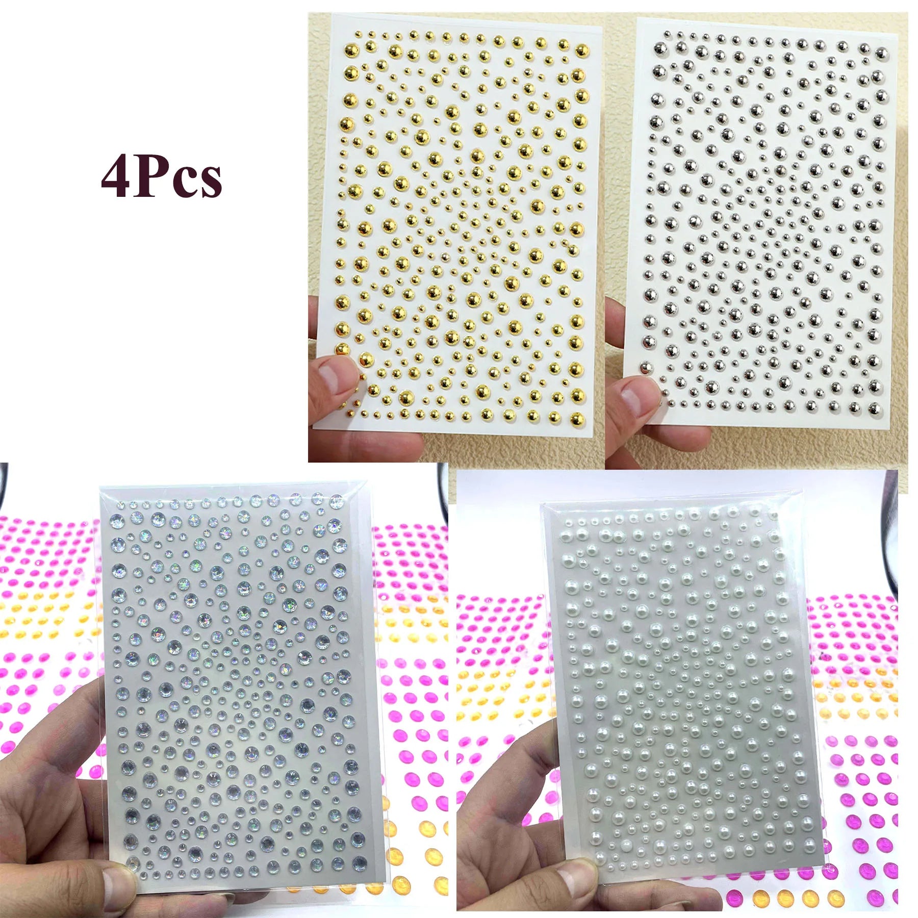 Gold Face Gems Rhinestone Stickers — Festival Glitter Rave Makeup
