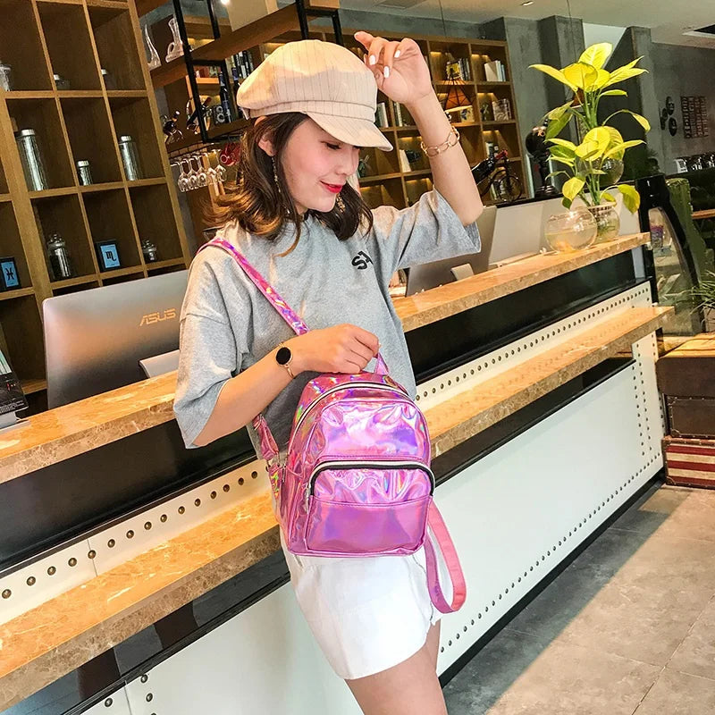 Holographic Backpack — Iridescent Festival, Rave & School Bag