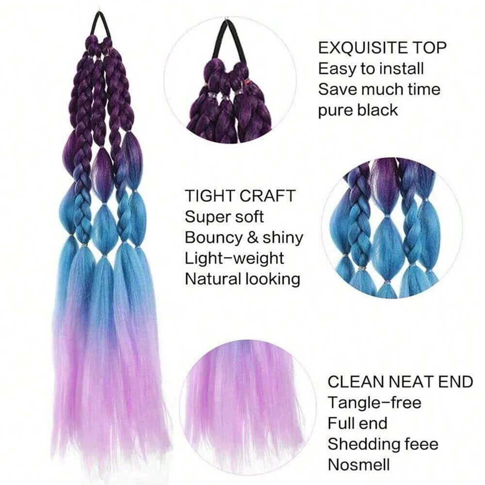 Pink Lantern Bubble Braid Ponytail — Halloween & Festival Hair