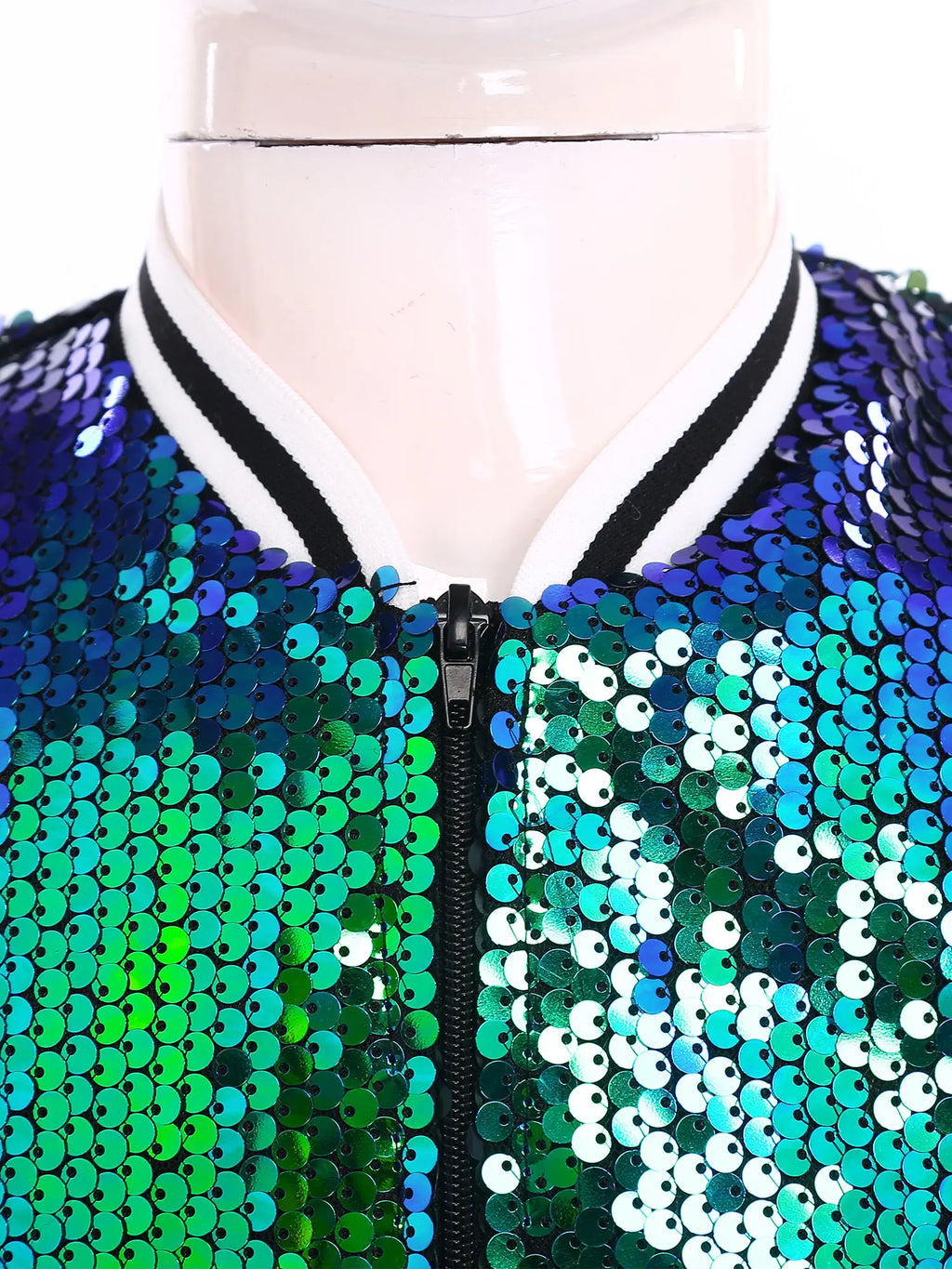 Shiny Sequin Zip Jacket — Kids Dance Performance & Festival Coat