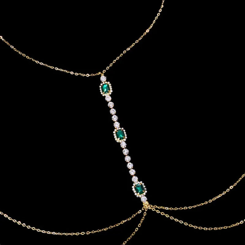 Crystal Tassel Body Chain — Statement Festival & Beach Jewellery