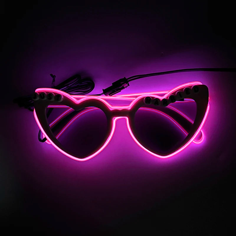 LED Heart Sunglasses — Light Up Bride & Hen Party Glasses