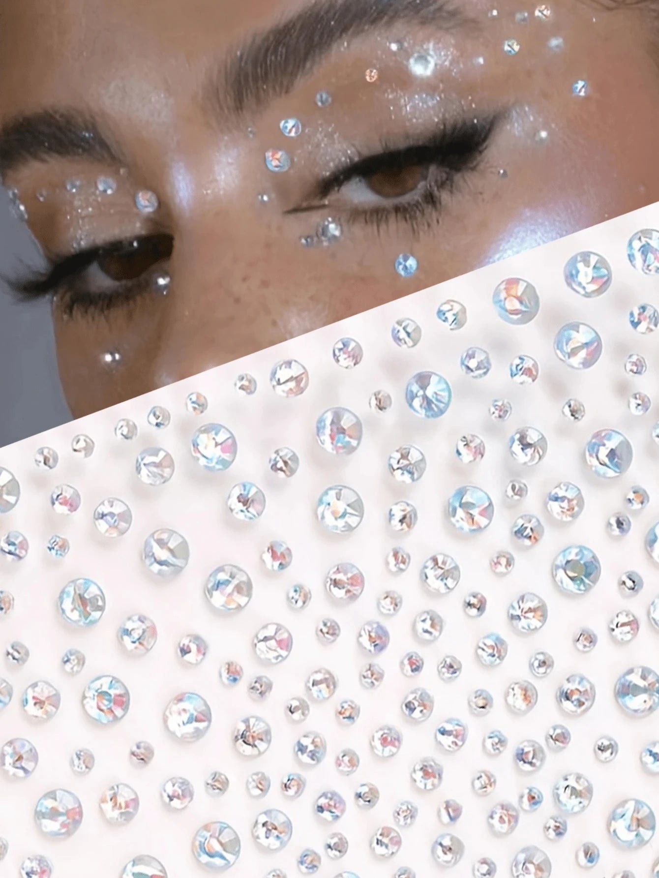 Gold Face Gems Rhinestone Stickers — Festival Glitter Rave Makeup
