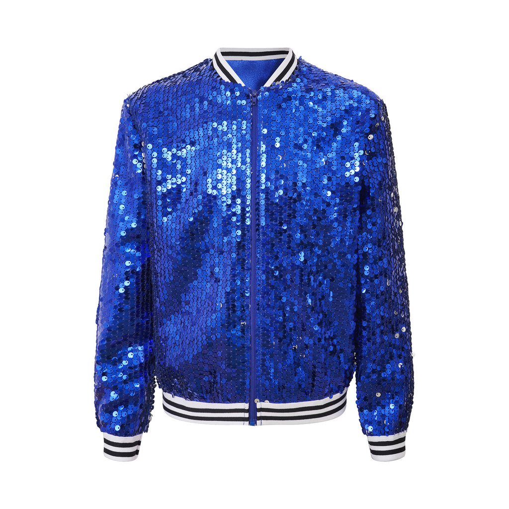 Shiny Sequin Zip Jacket — Kids Dance Performance & Festival Coat