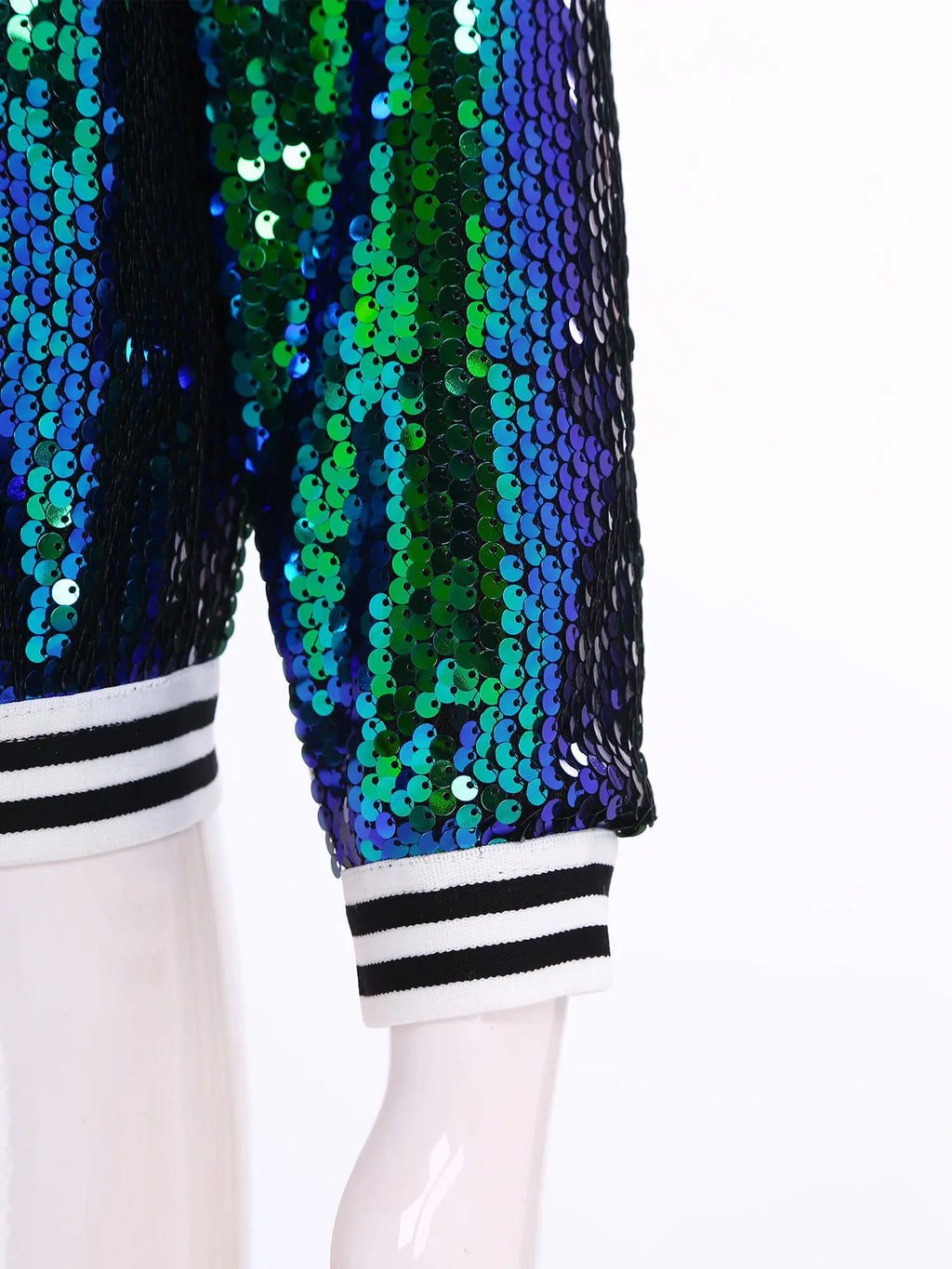 Shiny Sequin Zip Jacket — Kids Dance Performance & Festival Coat