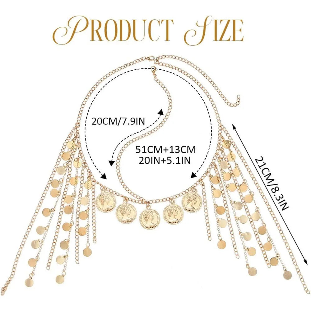 Gold Coin Tassel Head Chain — Festival & Bridal Hair Jewellery