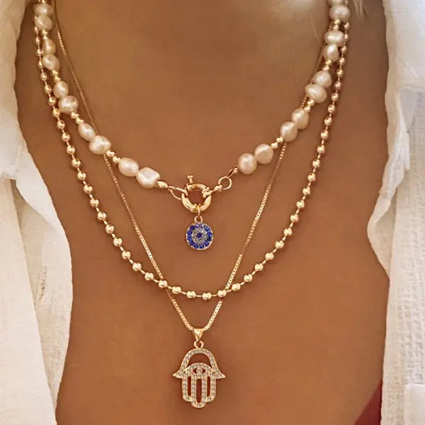 Star & Moon Sequin Tassel Choker — Boho Layered Festival Necklace